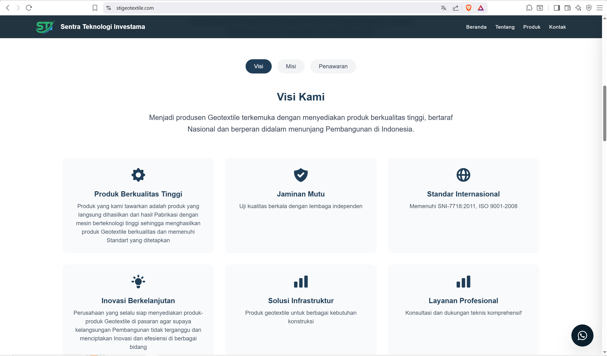 Sentra Teknologi Investama Landing Page screenshot 1